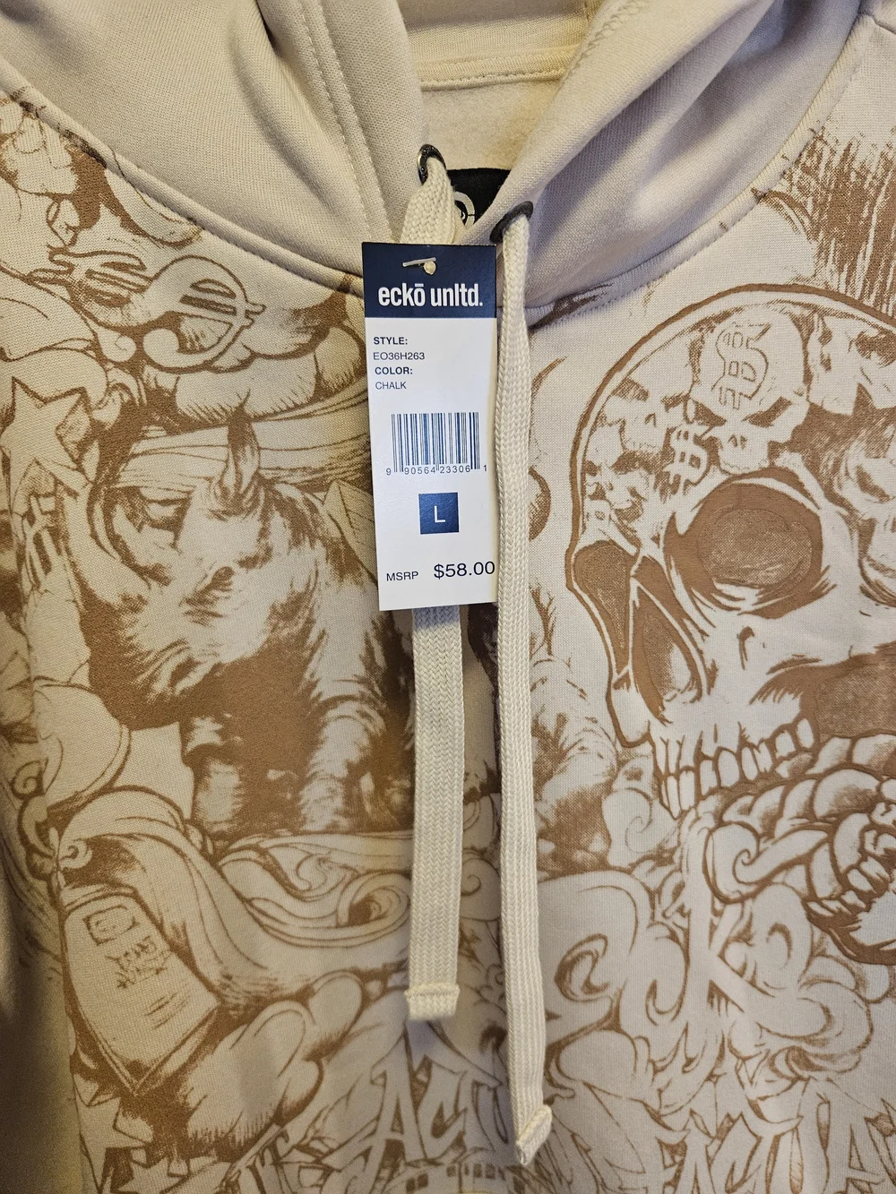 Ecko Unltd Hoodie Large Skull Y2K Streetwear Mens